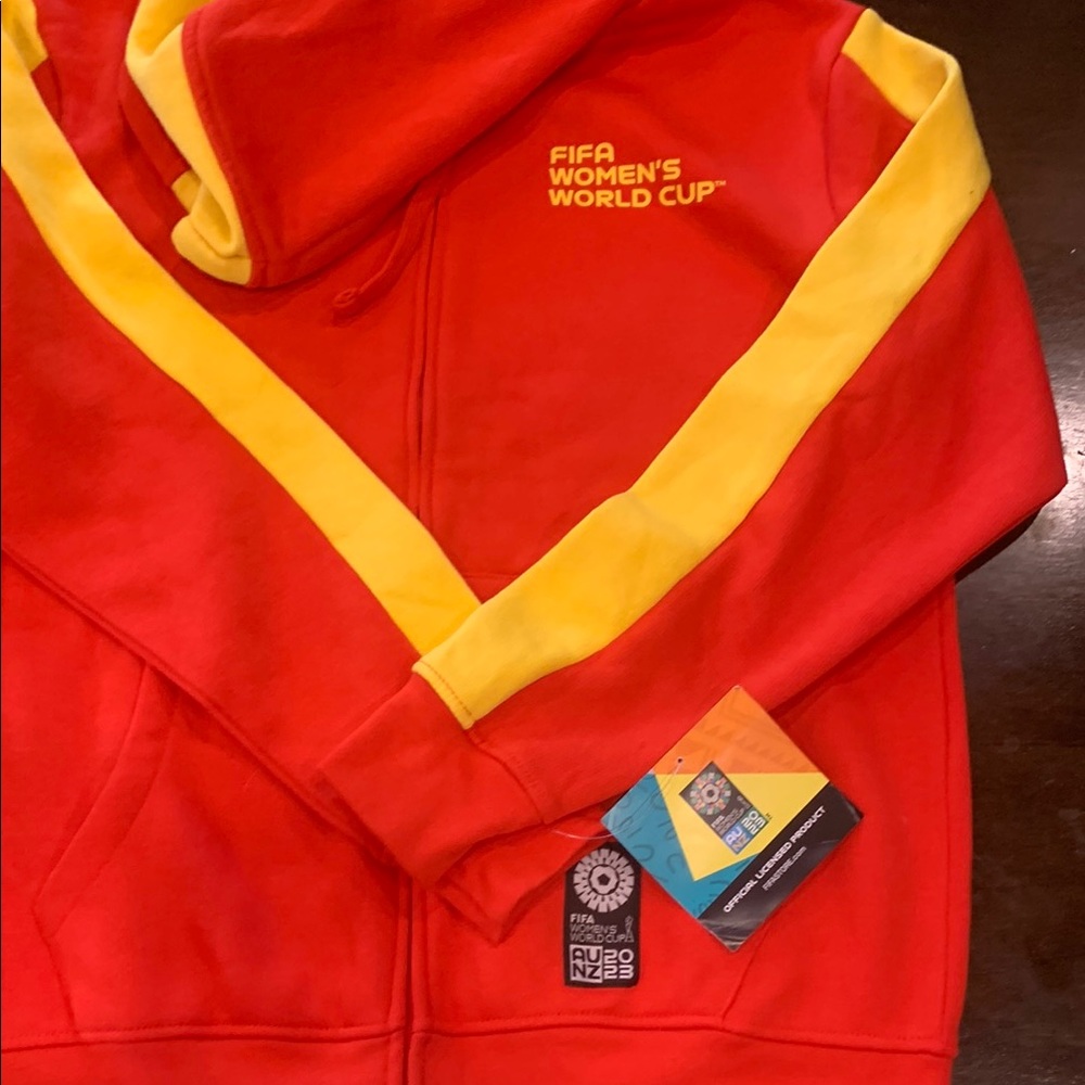 FIFA 2023 Women’s Zip Up World Cup Hoodie -  Spain Red and Yellow